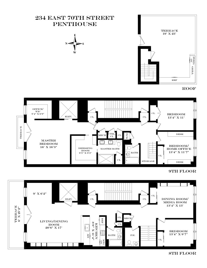 Floorplan for 234 East 70th Street, PH