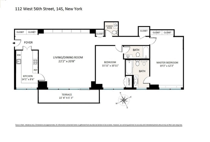Floorplan for 112 West 56th Street, 14S