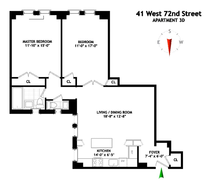 Floorplan for 41 West 72nd Street, 3D