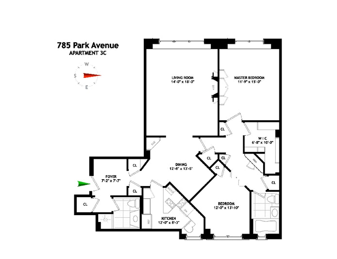 Floorplan for 785 Park Avenue, 3C
