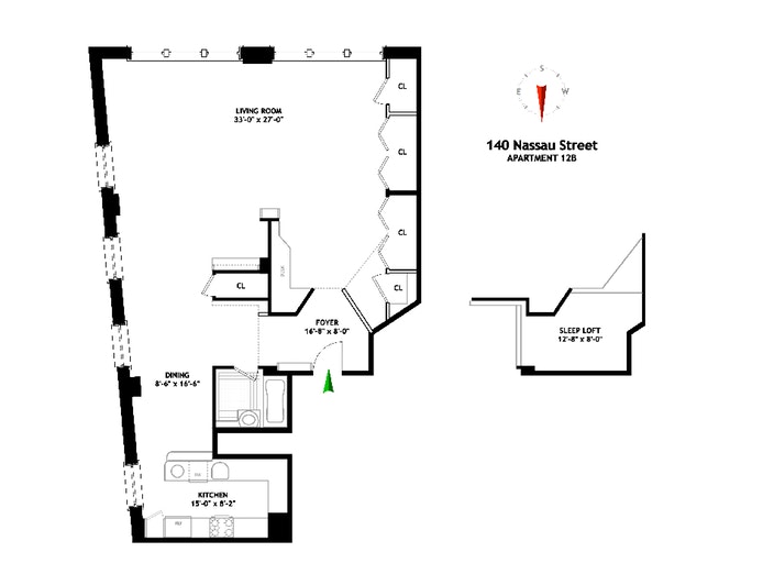 Floorplan for 140 Nassau Street, 12B