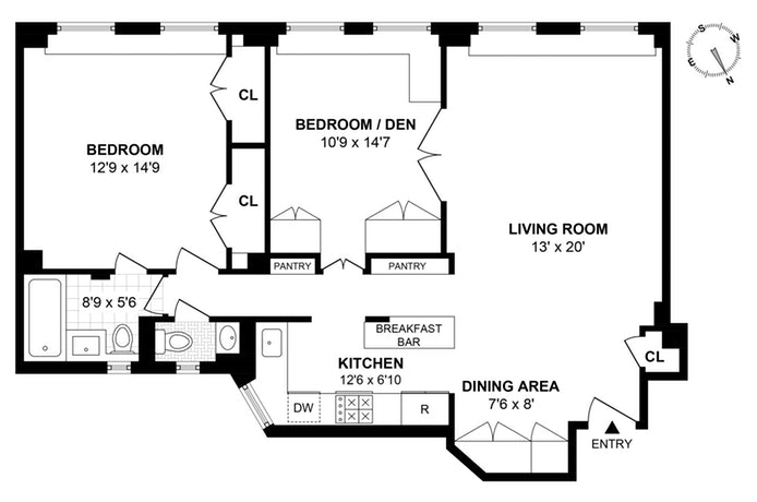 Floorplan for 164 West 79th Street, 7B