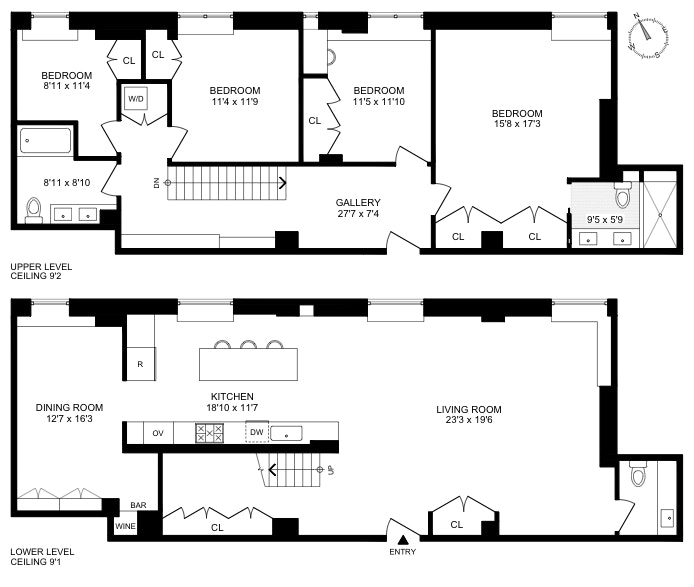 Floorplan for 257 Central Park West, 6/7D