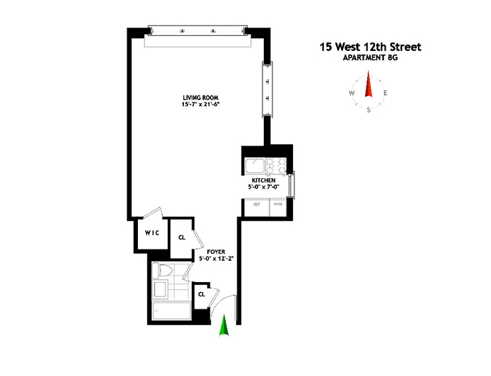 Floorplan for 15 West 12th Street, 8G