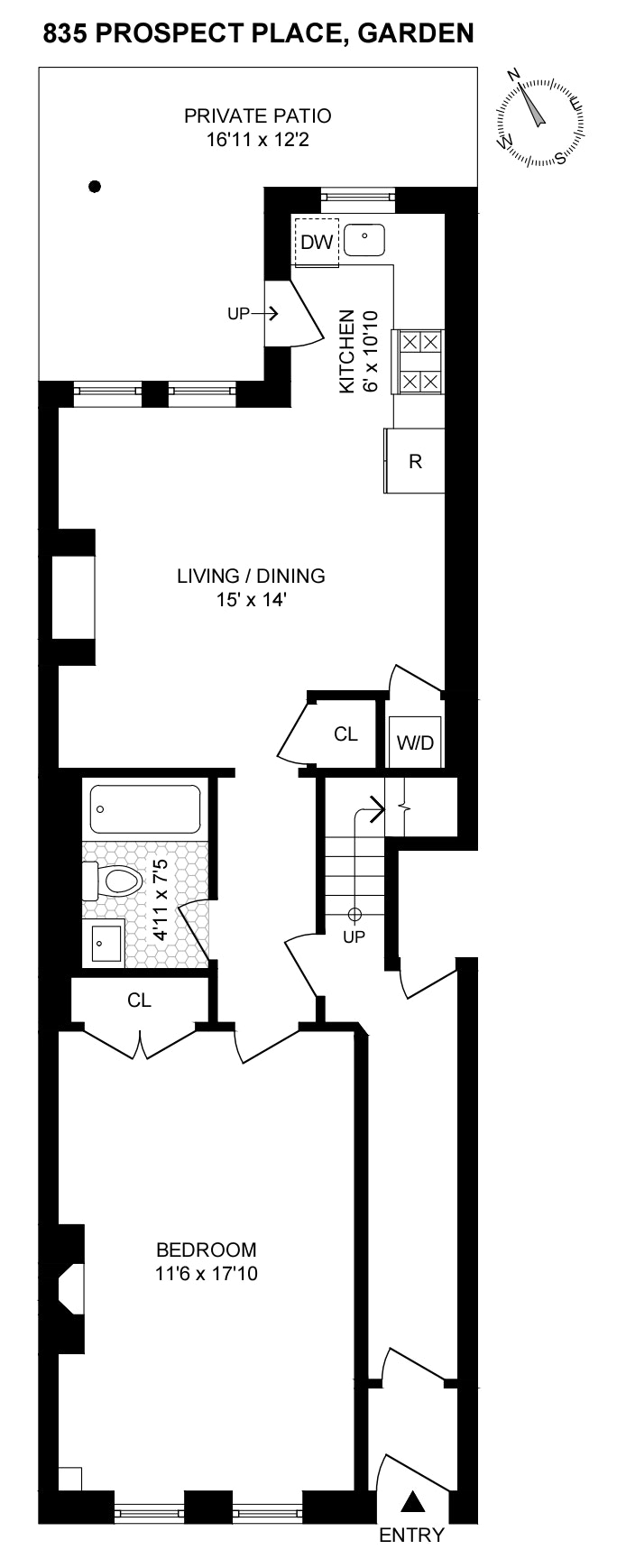 Floorplan for 835 Prospect Place, GARDEN