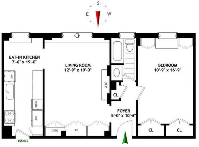 Floorplan for 155 East 93rd Street, 5C