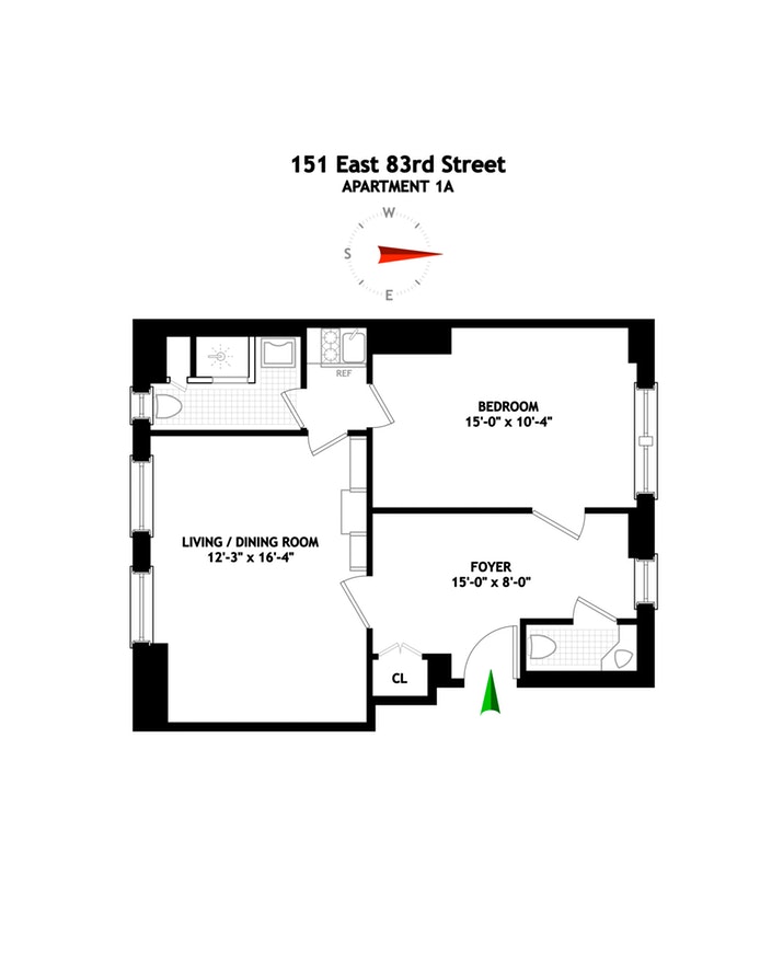 Floorplan for 151 East 83rd Street, 1A