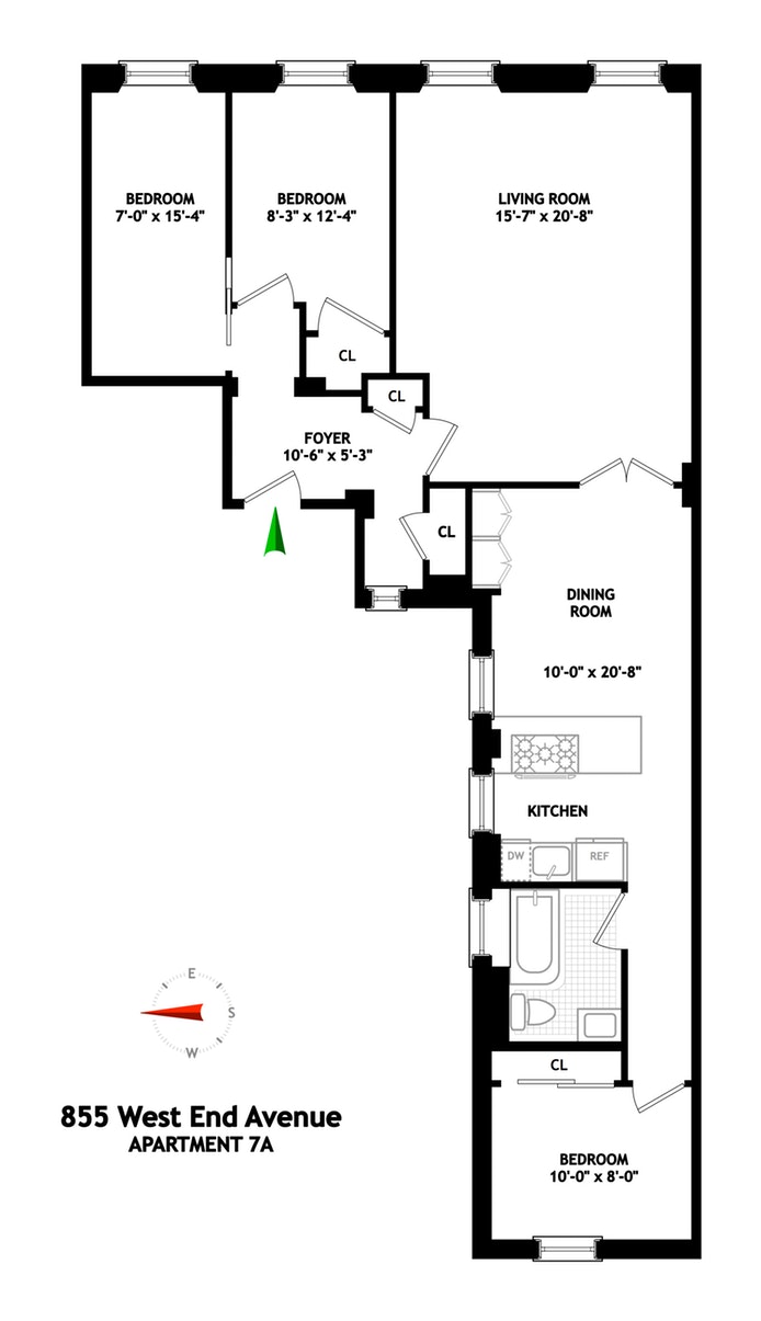 Floorplan for 855 West End Avenue, 7A