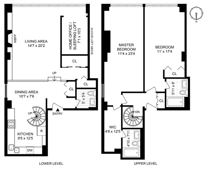 Floorplan for 529 West 42nd Street, 7F