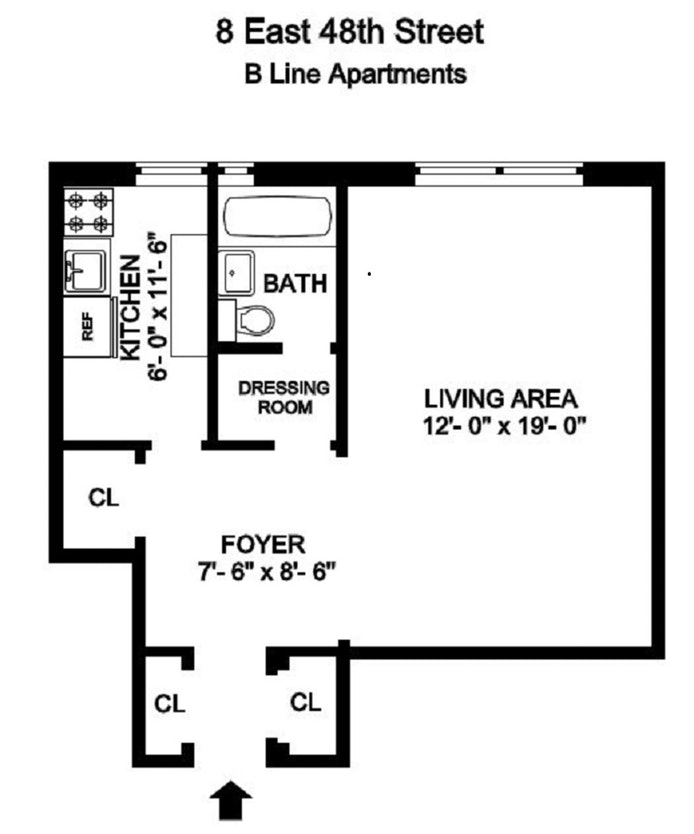 Floorplan for 8 East 48th Street, 6B