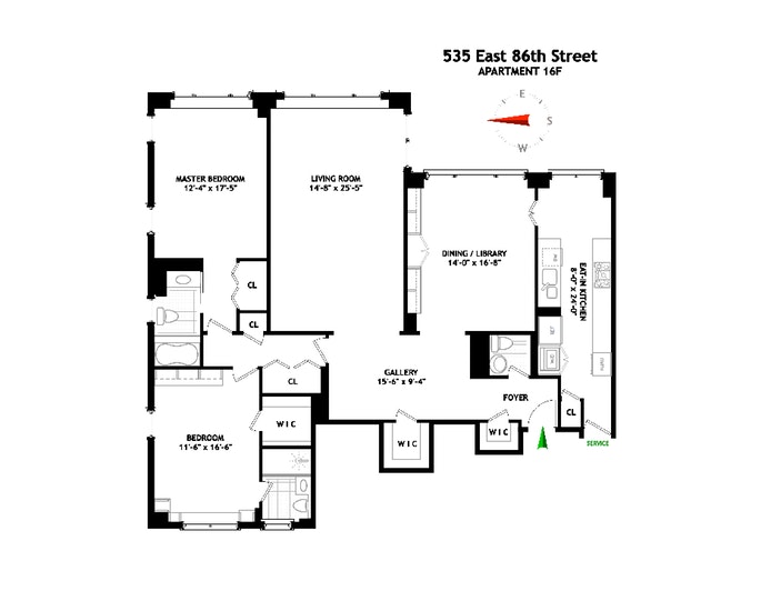 Floorplan for 535 East 86th Street, 16F