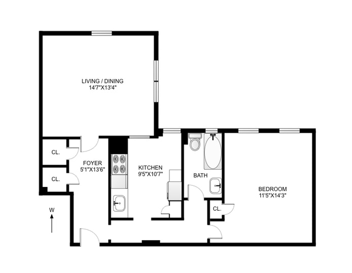 Floorplan for 1793 Riverside Drive, 3A