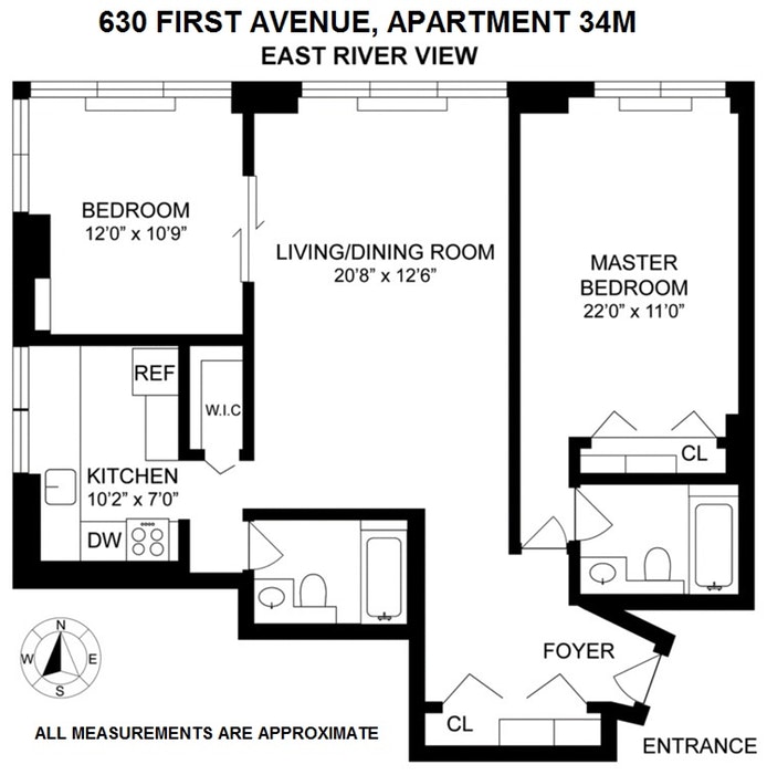 Floorplan for 630 First Avenue, 34M