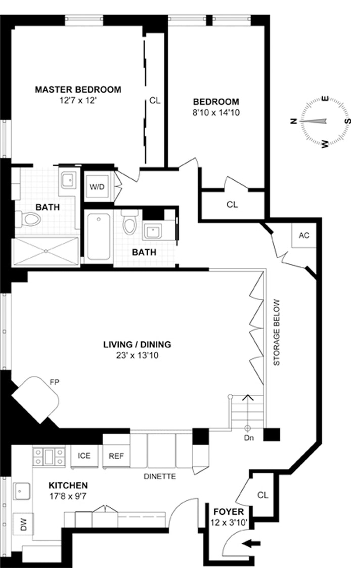 Floorplan for 51 Fifth Avenue, 11C
