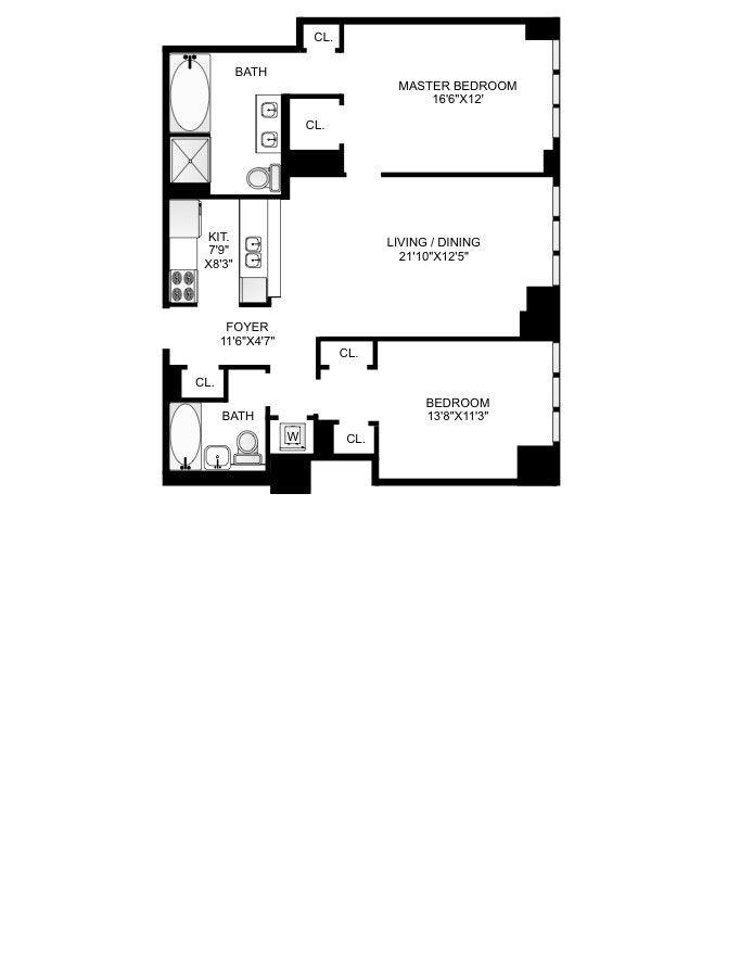 Floorplan for 351 East 51st Street, 12B