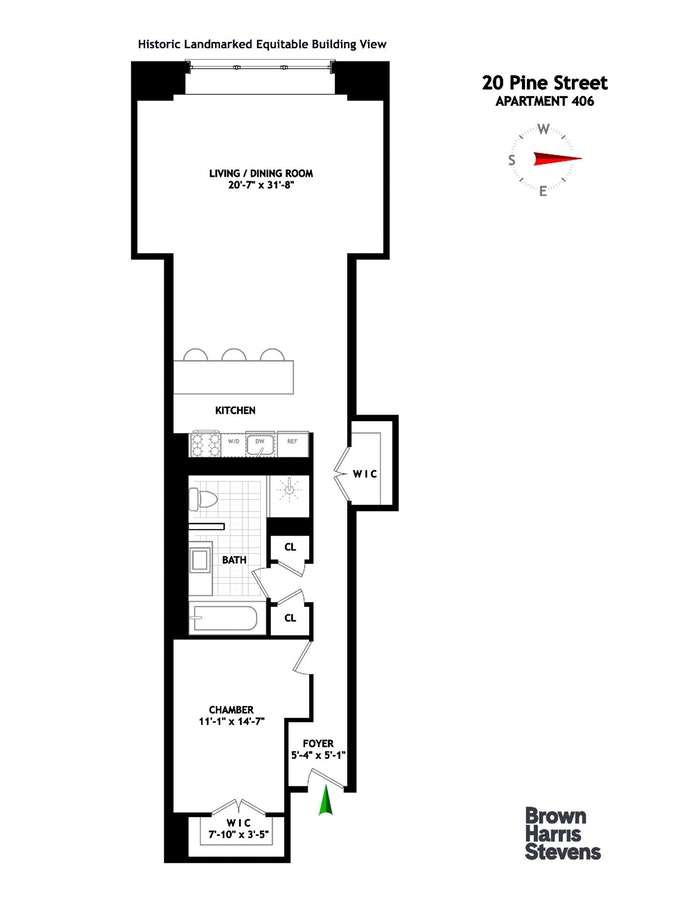 Floorplan for 20 Pine Street, 406