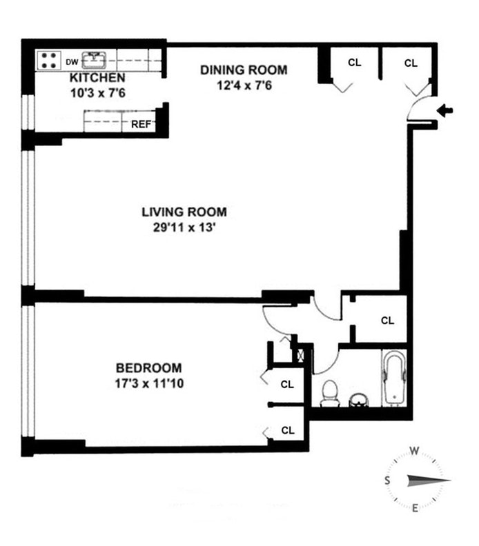 Floorplan for 420 East 51st Street, 10B