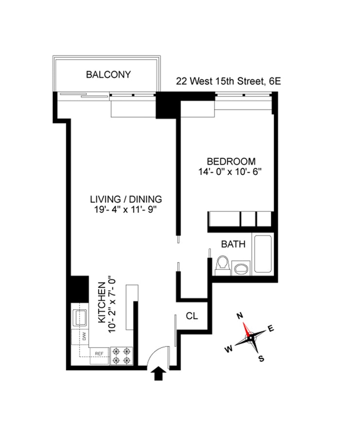 Floorplan for 22 West 15th Street, 6E
