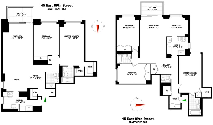 Floorplan for 45 East 89th Street, 30AB