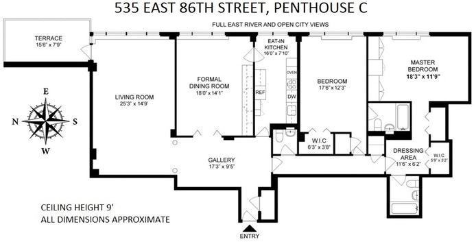 Floorplan for 535 East 86th Street, PHC