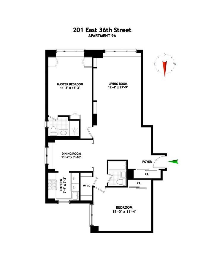 Floorplan for 201 East 36th Street, 9A