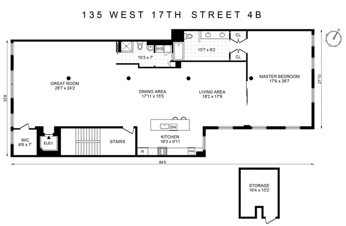Floorplan for 135 West 17th Street, 4B