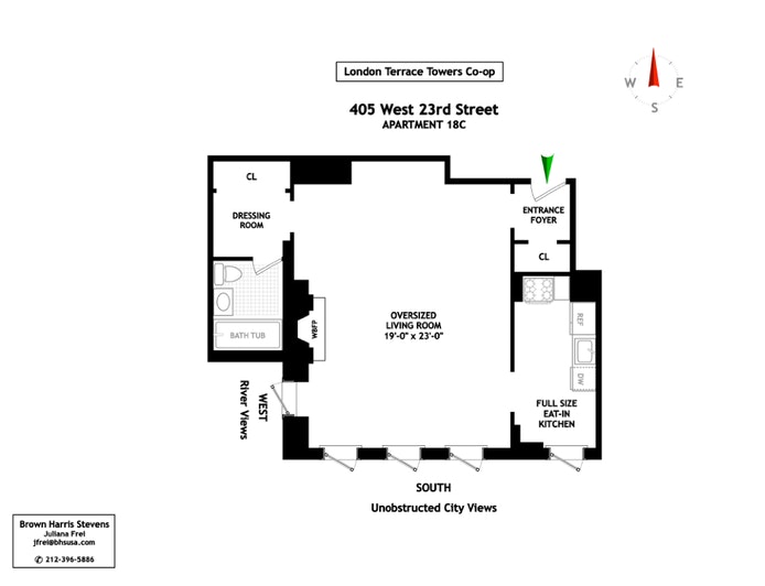 Floorplan for 405 West 23rd Street, 18C