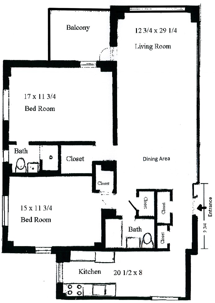 Floorplan for 3725 Henry Hudson Pkwy W, 10D