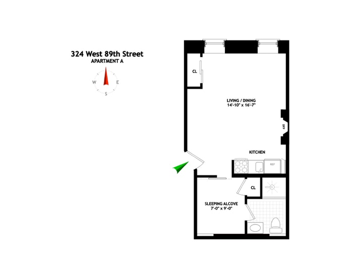 Floorplan for 324 West 89th Street, A