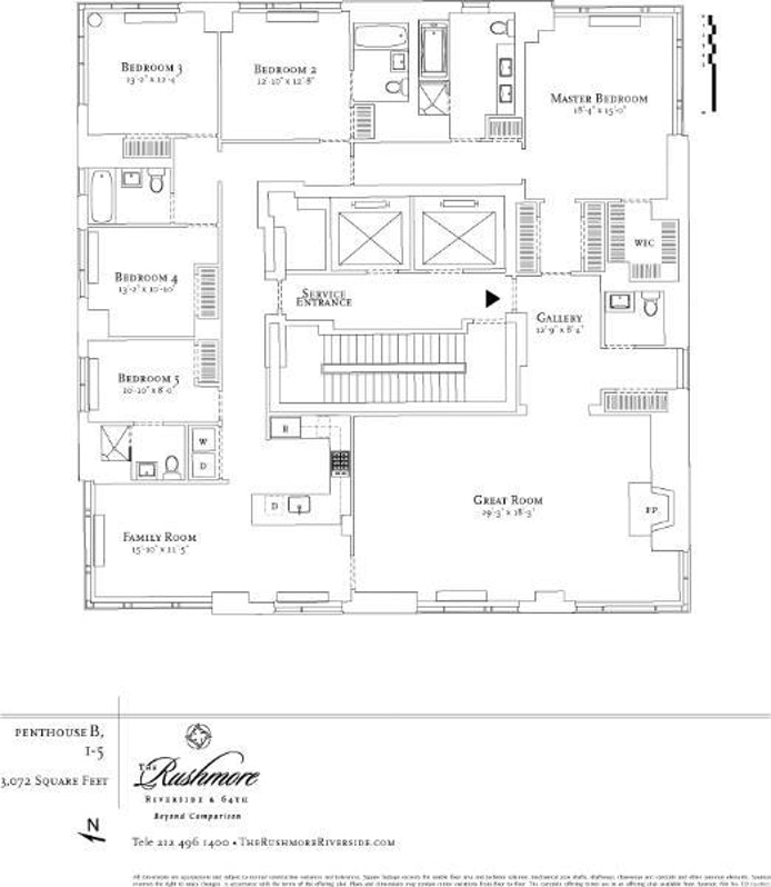 Floorplan for 80 Riverside Boulevard, PH3B