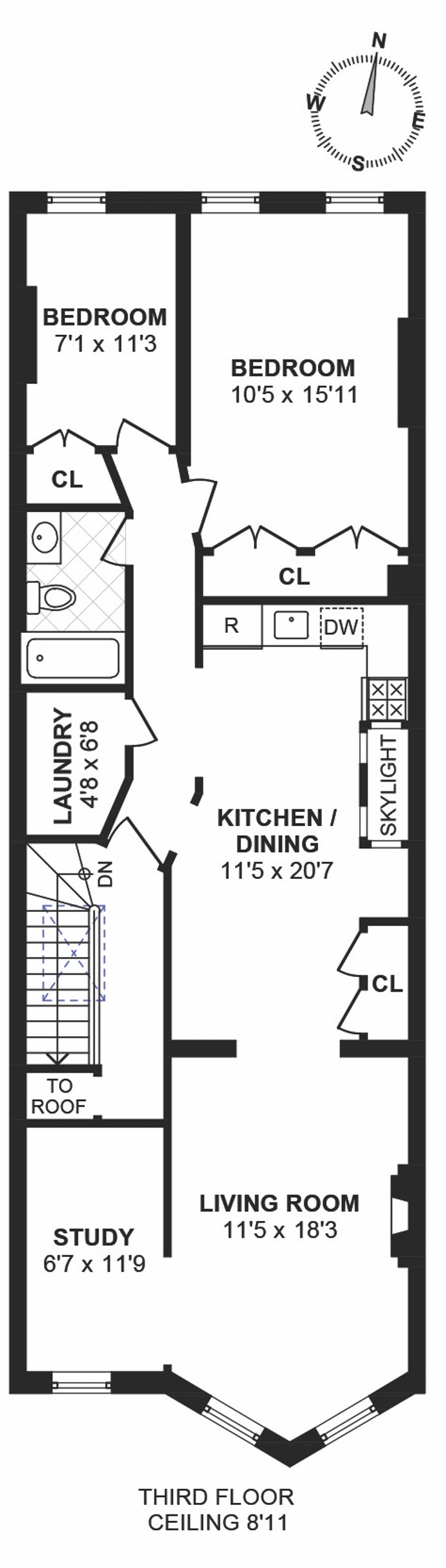 Floorplan for 165 Monroe Street, 3
