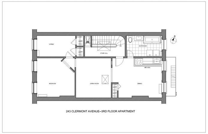 Floorplan for 243 Clermont Avenue, 3
