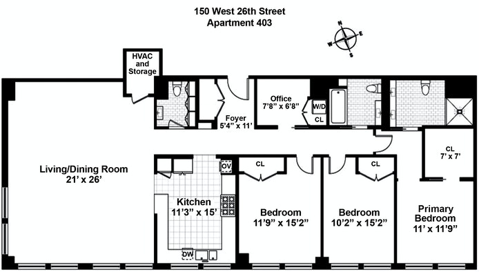 Floorplan for 150 West 26th Street, 403