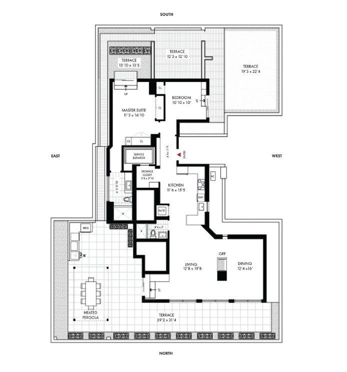 Floorplan for 152 West 58th Street, PH