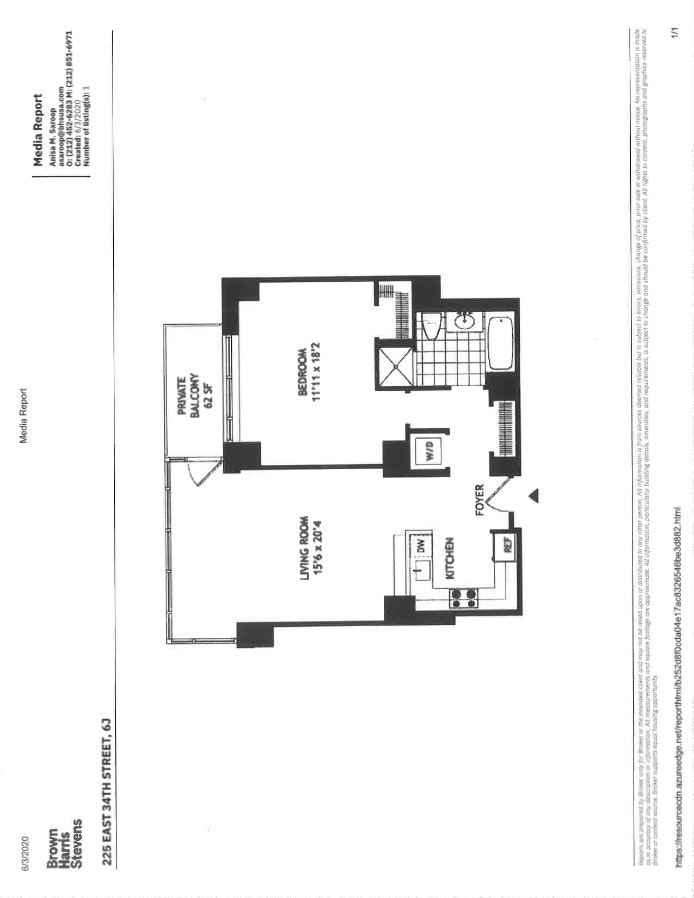 Floorplan for 225 East 34th Street, 6J
