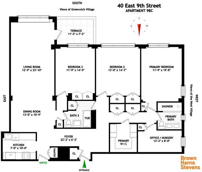 Floorplan for 40 East 9th Street, 9BC