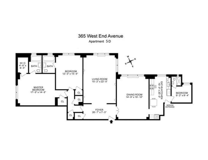 Floorplan for 365 West End Avenue, 5D