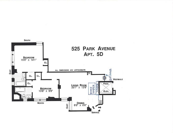 Floorplan for 525 Park Avenue, 5D
