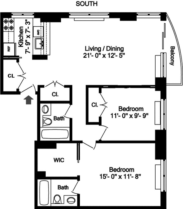 Floorplan for 300 East 85th Street, 2602