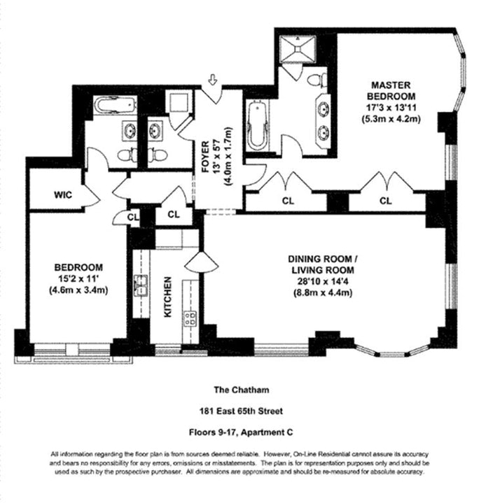 Floorplan for 181 East 65th Street, 12C