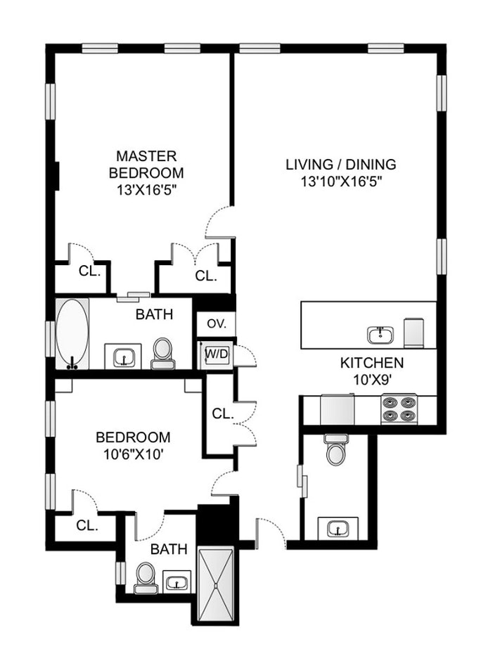 Floorplan for 344 West 72nd Street, 1108