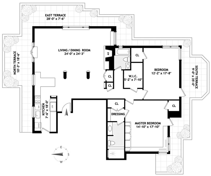 Floorplan for 440 East 56th Street, PHF