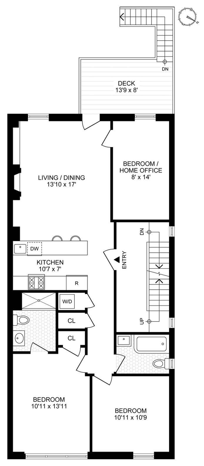Floorplan for 388 Clinton Avenue, 1
