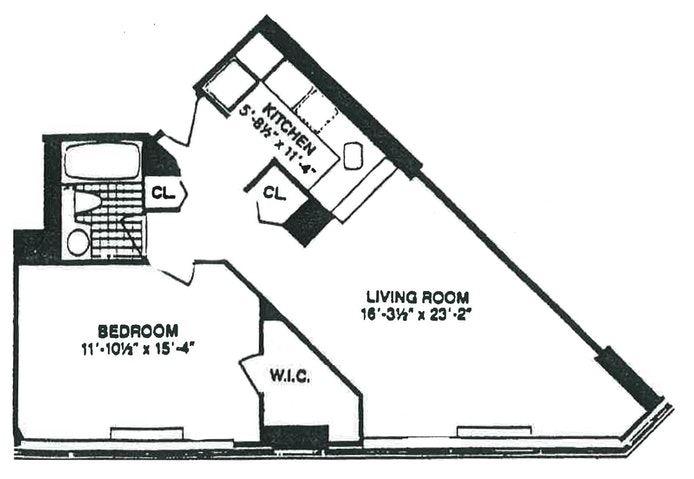 Floorplan for 225 West 83rd Street, 20L