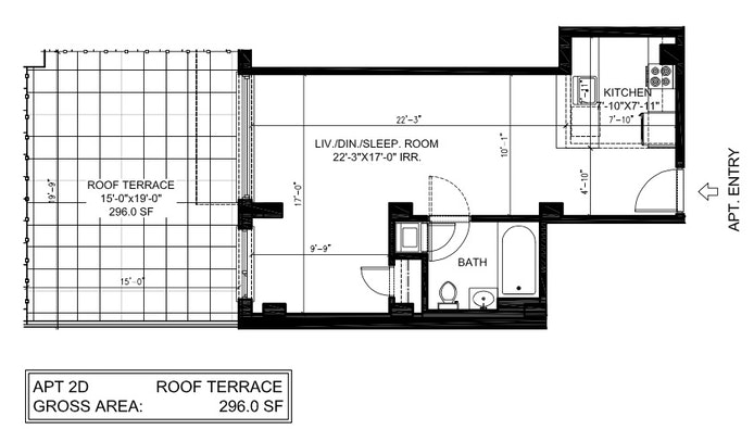 Floorplan for 351 West 54th Street, 2D