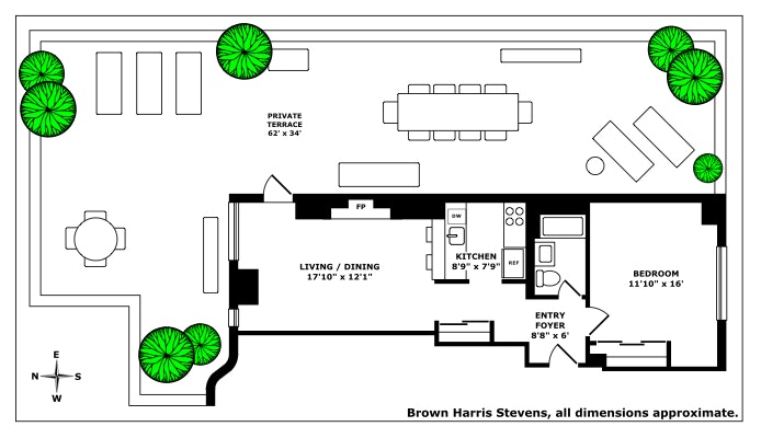 Floorplan for 400 East 90th Street, 6F