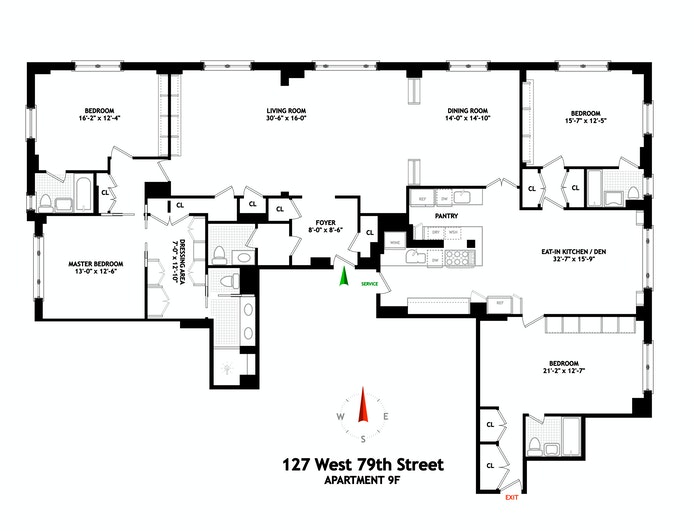 Floorplan for 127 West 79th Street, 9F