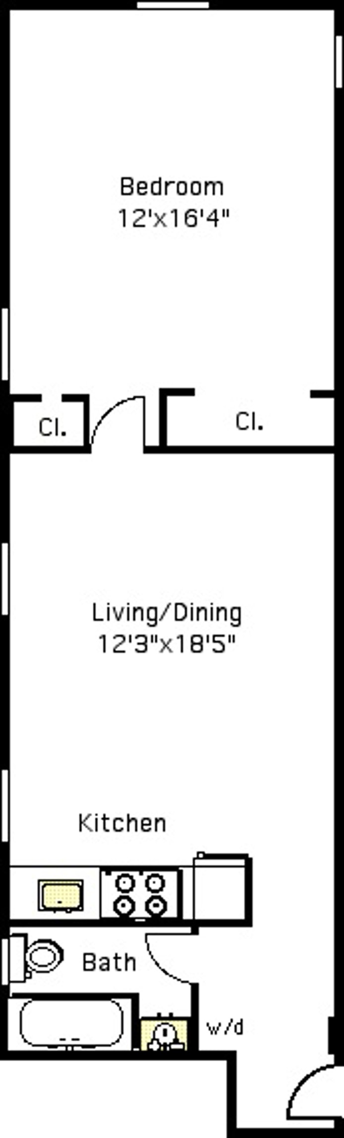 Floorplan for 423 15th Street, 2B