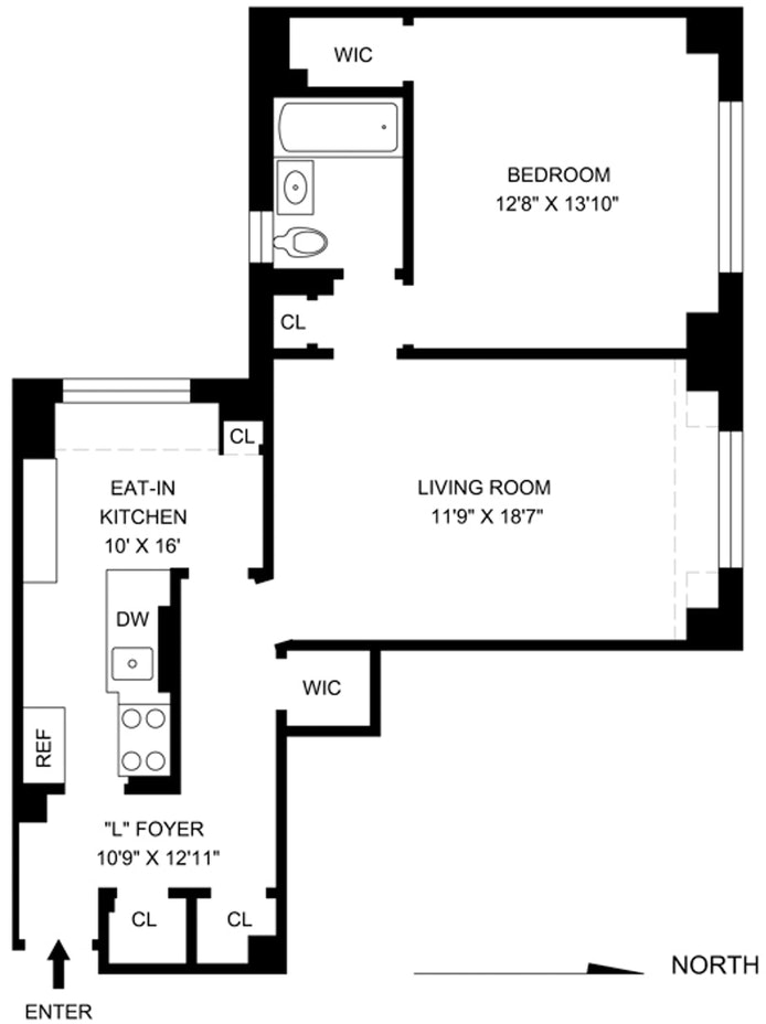 Floorplan for 315 West 86th Street, 14D