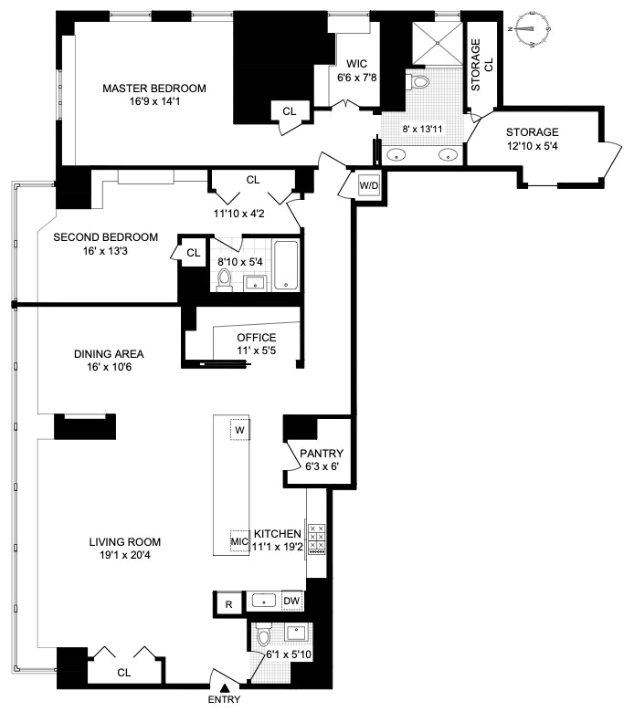 Floorplan for 130 West 30th Street, 17A